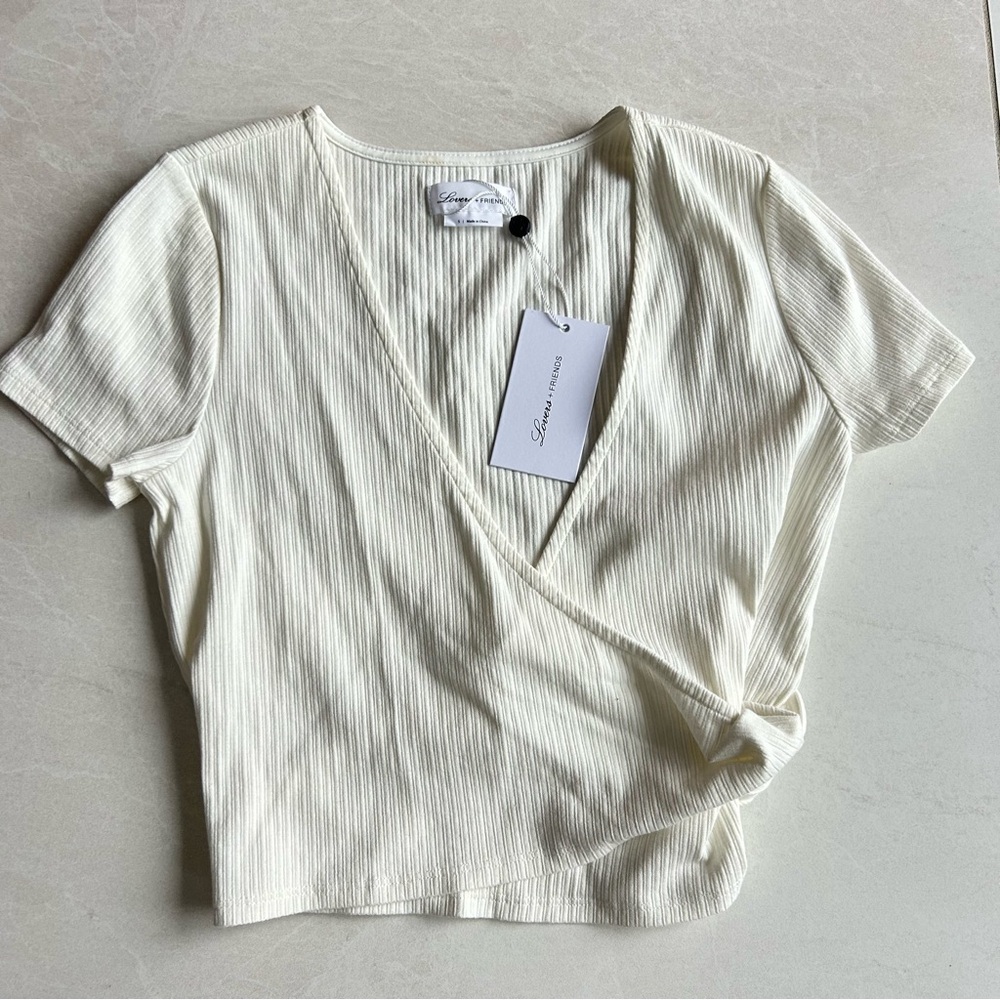 NWT Lovers + Friends Ribbed White Cropped Top / Size Small